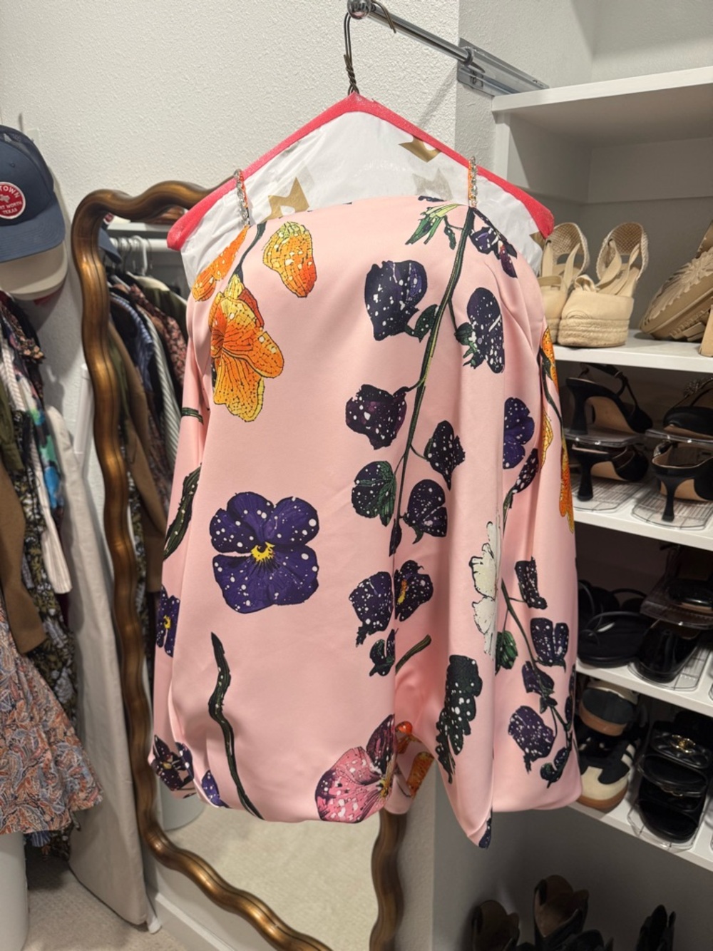Women's Pink High-Low Floral Dress